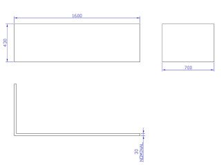 LShape Panel 1600x700x430Tech