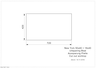 New York 50x40 18x40 Inset Cut OUt