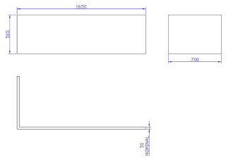 LShape Panel 1650x700x515Tech