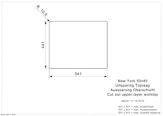 New York 50x40 Flush Cut Out