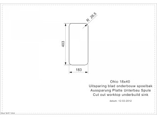 Ohio 18x40 Undermount Cut Out