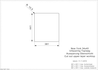 New York 34x40 Flush Cut Out